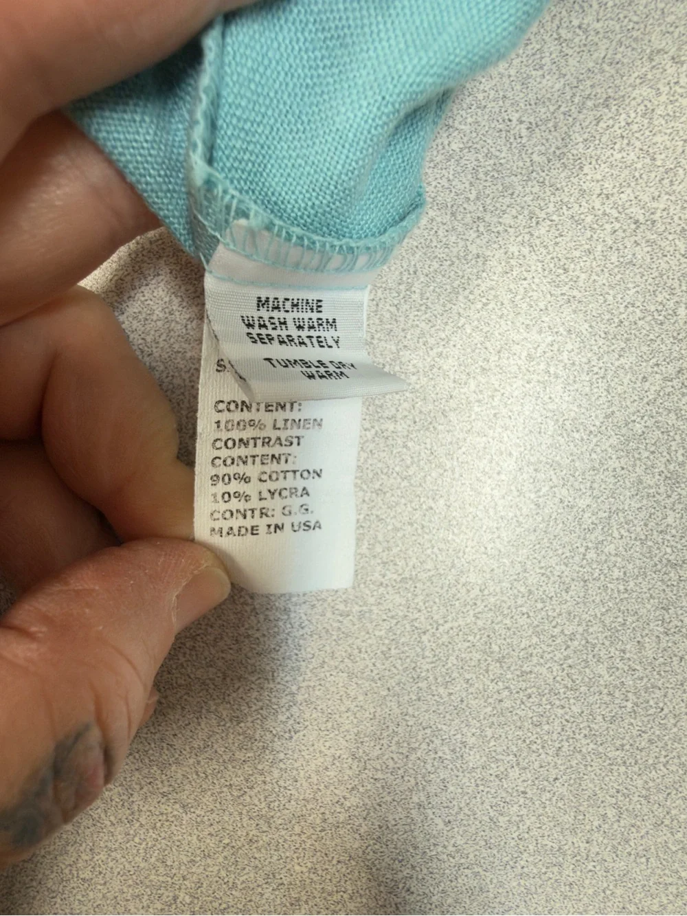 Becasa XS 100% Linen Aqua Blue Pull-On Skirt Made in USA